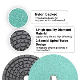 Polijstpads SHDIATOOL 9pcs/Set 4" Diamond Resin Bond Concrete Floor Renew Polishing Pads Dry Or Wet 100mm Sanding Discs Repairing For Beton