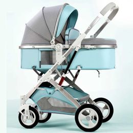 High Landscape Can Sit, Lie Down, Fold, Lightweight Two-way Newborn Stroller, Baby Stroller Pushchair pram with carry cot