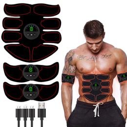 Integrated Fitness Equip ABS Stimulator Muscle Toner EMS Abdominal Toning Belt Training Body Shaping Men Women Arm Leg Trainer 230617