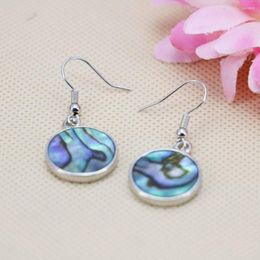 Dangle Earrings 17mm Ethnic Chic Round Natural Abalone Material Seashells Sea Shells Dangler Eardrop Jewelry Crafts Making Design DIY