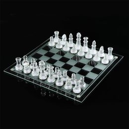 Chess Games Luxury Chess Set Glass Chess Game High-quality Crafts Crystal Glass Chess Board Childrens Party Family Entertainment Game 230617