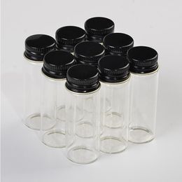 22*60*14mm 14ml Glass Bottles Aluminium Screw Cap Transparent Empty Jars Gift Glass Wishing Bottles Liquid 100pcs Ppmod