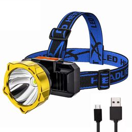 Headlamps Portable Head Light LED Headlamp USB Rechargeable Torch Lamp Emergency for Outdoor Camping Cycling Fishing Flashlight 230617