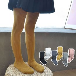 Kids Socks Kids Leggings Girls Spring Autumn Cotton Tights Stockings Child Pantyhose Trousers Knitted Socks Pants 1-7 Years Solid Color 230617