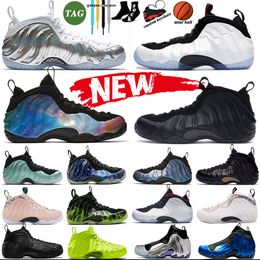 2024 Foamposite 1 야외 남성 농구 신발 남성 페니 하드 어웨이 순수 백금 화이트 갤럭시 위험한 베이지 색 산산이 부서진 백 보드 남성 트레이너 스니커즈