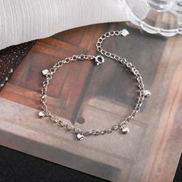 Link Bracelets VOQ Silver Color Love Heart Bracelet Female Fashion Romantic Classic Adjustable Minimalist Jewelry Gift