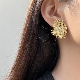 Stud Earrings Flashbuy Design Boho Braided Irregular Geometric Women Vintage Goth Metal Earring Jewellery Accessories