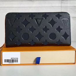 Fashion Black empreinte women clutch lady ladies long wallet pu leather single zipper wallets classical corn purse card holder 600272T