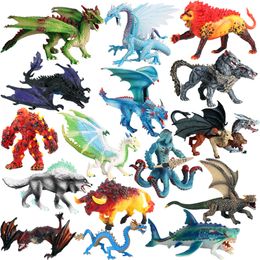 Transformation toys Robots Mythical Animal Original Savage Dinosaur Simulation Dragon Devil Sea Monster Action Figures Lifelike Figurine Kids Toy Gifts 230617