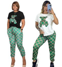 23SS NEWGGS Women's Tracksuits T-shirt pants Luxury brand fashion Casual 2 Piece Set designer sports Suit Q6109