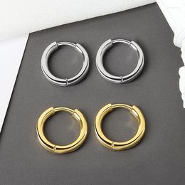 Серьги обруча толстого круга формы геометрическое латунное золото для женщин шикарные стильные знаменитости серебряные украшения