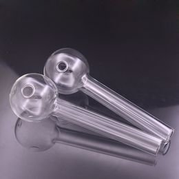 wholesael Thick Pyrex 6inch Glass Oil Burner Pipe with jumbo 50mm ball clear Smoking Hand Pipes Oil Pipe glass water pipe bong