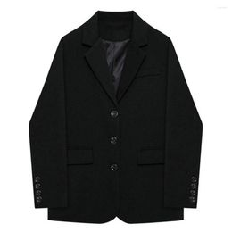 Women's Suits Women Blazer Jacket Outfit Suit Black Ladies 3 Buttons Wear Notch Lapel Latest Design Flip Pocket 1Pcs Coat Formal Tailored