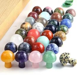 New 2CM Mini Crystal Agate Semi-precious Stones DIY Natural Rainbow Colorful Rock Mineral Agate Mushroom for Home Garden Party Decorations