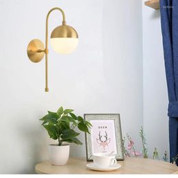 Wall Lamps Copper Lamp Living Room Decoration Lights Office Study El Bedroom Bedside Sconce Aisle Stair