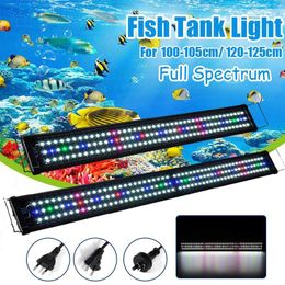 Lightings 100105cm 23w Aquarium Led Lighting Fish Tank Light with Extendable Brackets 129 Leds Full Spectrum Plant Lamp Ac100240v