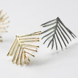 Stud Earrings 2 Pieces (One Pair) Gold Plated Brass Earring Post - Leaf 20x21mm (4397C)