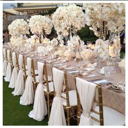 Romantic Chiffon Wedding Party Anniversary Chair Sash Party Banquet Decorations 20 Pieces Set Wedding Chair Sash 150cmx50cm257u