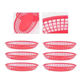 Dinnerware Sets 32 Fast Basket Reusable Oval Serving Baskets Bread Deli Fry Tray For Party Picnic Burger Fries