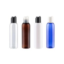 150ml Coloured Empty Plastic Lotion Bottles With Disc Top Screw Cap 150cc Clear Black Shampoo PET Cosmetic Bottles 5 oz cosmetics Saivr