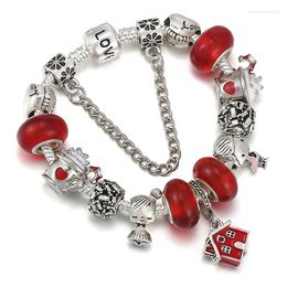 Charm Bracelets BRACE CODE The Silver Plated Bracelet DIY Boy Girl Love Family Pendant Brand Womens Gifts