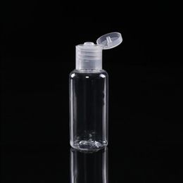 60ml PET plastic bottle with flip cap transparent round shape bottle for makeup remover disposable hand sanitizer gel Rtrhl