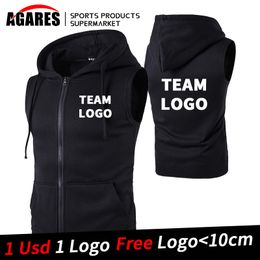 Other Sporting Goods DIY Graphic Men Vests Fashion Personalised Design Print Zipper Hoodies Simple Custom Solid Colour Boxing Sports Jackets 230617