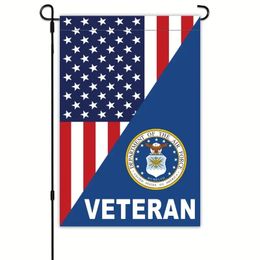 1pc, Department Of Air Force Veteran Garden Flag 12x18 Inch Double Sided Fade Resistant Banner For Yard Lawn Home Decor ( Flagpole Not Include)