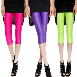 Women's Leggings 100kg Extra Fat Women High-waist High Stretch Capris Anti-pilling Fluorescent Colour Bottom Legging