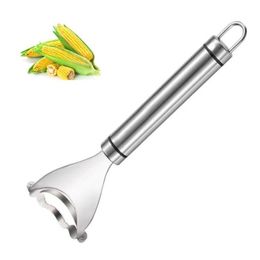 juchiva Stainless Steel Corn Stripper Fruit Vegetable Tools Corns Threshing Device Easy Peeling Kerneler Peeler Ergonomic Handle JY1186