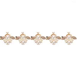 Decorative Flowers 5pcs Detachable Rhinestone Pearl Bee Shoe Buckle Bridal Clip For Wedding Prom