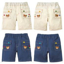 Shorts Summer Boys Short Pants Cartoon Bear Embroidery Casual Capris Roupa Infantil Pra Menino Pantalones Kids Clothes 230617