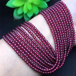 Strand Natural Gem Stone Crystal Purple Yawu Garnet Beads Semi-finished Loose For Jewellery DIY Necklace Bracelet Accessories