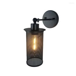 Wall Lamps Retro Industrial Style American Simple Restaurant Bar Bedroom Coffee Shop Practical Net Cover With Turning Iron Lamp