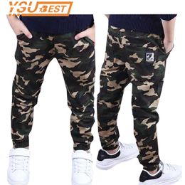 Trousers Camouflage Boys Pants Casual Cotton Print Mid Elastic Waist Harem Kids Boy Children Blue Green Army 230617