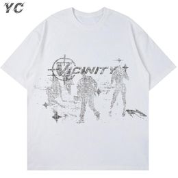 Men's T-Shirts Vintage Gothic Oversized Men's T-shirt Harajuku Hip Hop Tops Aesthetic Graphic Print Y2k Clothes Streetwear Fashion Korean Tees 230617