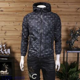 Men's Jackets European Station Fashion Brand Printed Jacket Hooded Personality Letter Casual Spring and Autumn Clothing Top Trend