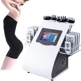 6 in 1 40k Ultrasonic Cavitation Slimming Vacuum Pressotherapy RF 8 Pads Lipo Laser Weight Loss LLLT Lipolysis 635nm 650nm Body Shaping Machine