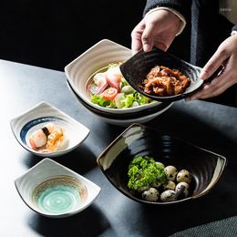 Bowls Japanese Style Ceramic Kimchi Green Vegetables Household Fruit Salad Lamian Noodles Tableware.