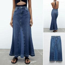 Skirts COS Similar To 2023 Summer Fashion High Waist Stitching Denim Fishtail Dress Retro Slim Western Style 9863065