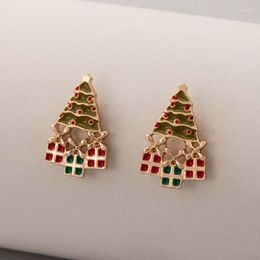 Dangle Earrings Christmas Tree Drop Earring For Women Creative Gift Box Colourful Oil Alloy Girls Party Jewellery 20713