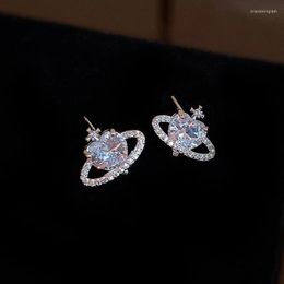 Stud Earrings CAOSHI Romantic Lady Shiny Zirconia For Daily Party Delicate Design Accessories Wedding Ceremony Chic Heart Jewellery