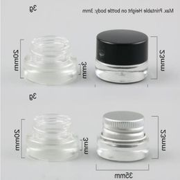 360 x 3g Glass Eye Cream Jar Pot with Aluminum Plastic Cap White Pad 1/10 oz Cosmetic Container Naolg