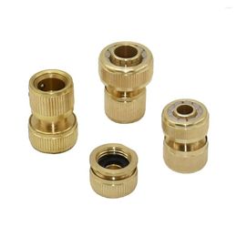 Watering Equipments 1/2" 5/8" 3/4" Garden Quick Connector Brass Copper Thread Joint Irrigation Hose Waterstop Fittings Tube