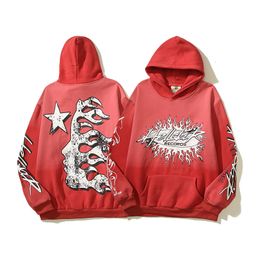 Men's Hoodies Sweatshirts Harajuku Washed Gradient Color Stars Hooded Hoodies Unisex Y2K Stranger Things Oversized Fleece Sweatshirts Men's Loose Hoody 230617