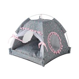 Mats Foldable Cat Kennel Summer SemiEnclosed Cat Tent Mat Removable Outdoor Pet House Breathable Dog Cat Bed Travel Bed Pet Tent