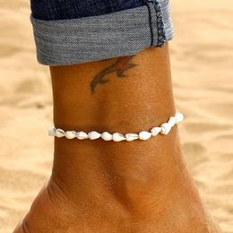 Anklets CONCH SHELL ANKLE BRACELET| Summer Vibe Natural White Small Anklet For Women Girl Beach Aesthetic Foot Wedding Accessories