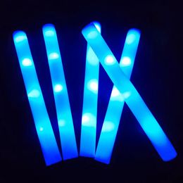 Novelty Games 30pcs/ lot LED Tube Stick Glow Foam Sticks Neon Bar Light for Man Women Cheering Music Bar Party decoration 230617