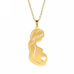 Chains Pregnant Woman Pendant Necklace Fashion Stainless Steel Choker Chain Necklaces Jewellery Gift