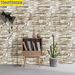 Wall Stickers HaoHome Stone Peel and Stick Wallpaper Faux Brick Vinyl Sticker Decorative Contact Paper for Walls Counter Home Decor 230617